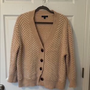 Fuzzy Chevron Knit Cardigan